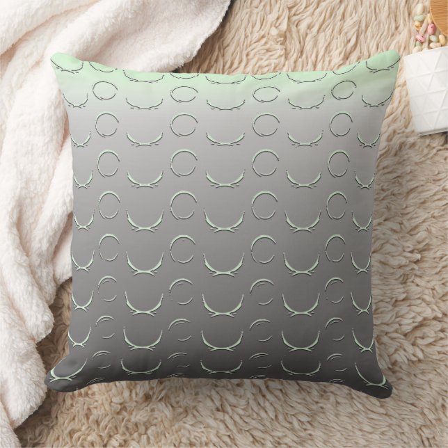 Grey Green Ombre and Partial Circles Cushion (Blanket)