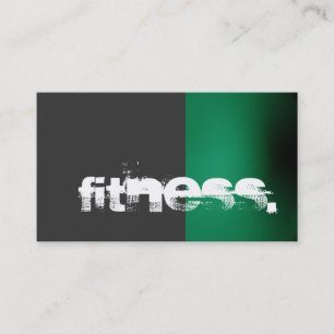 Grey Green Personal Trainer Business Card