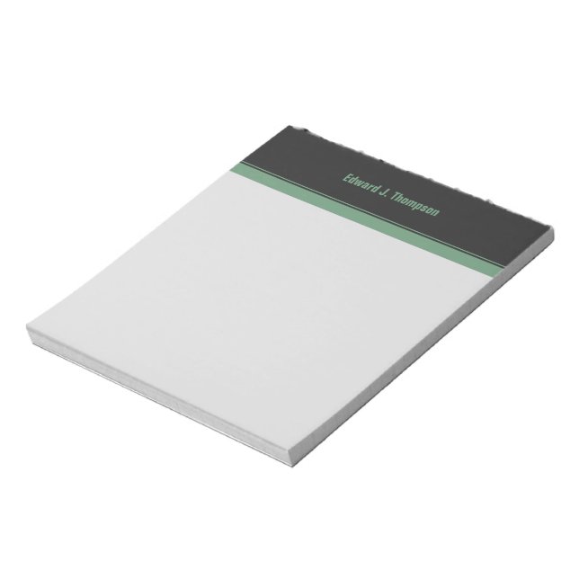 Grey Green Simple Border Notepad (Rotated)