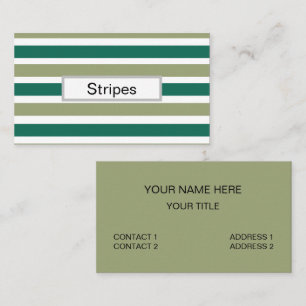 Grey Green Stripes Business Card