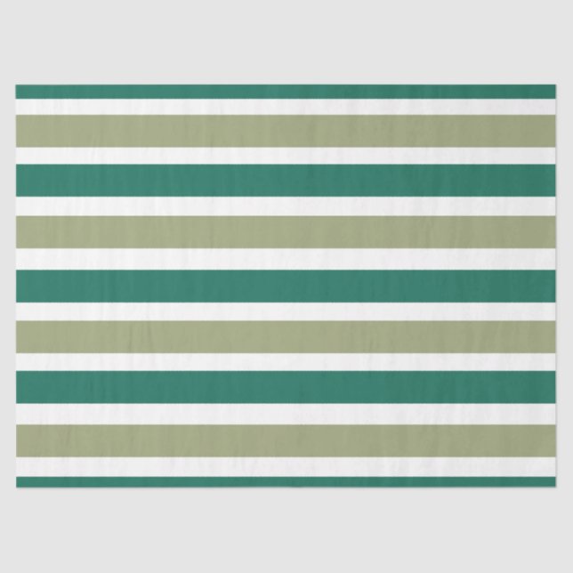 Grey Green Stripes Tissue Paper (Front)