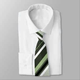 Grey, green, white stripes. tie