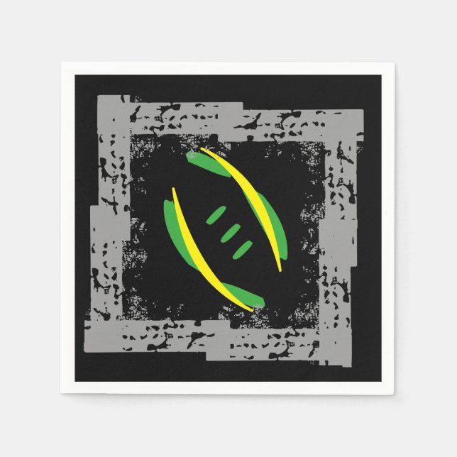 Grey/Green/Yellow/black Coctail Napkins (Front)