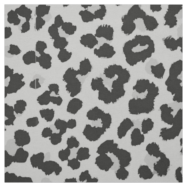 Grey Grey Ash Leopard Cheetah Animal Print Pattern Fabric (Swatch)