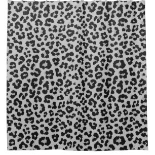 Grey Grey Ash Leopard Cheetah Animal Print Pattern Shower Curtain