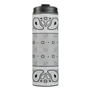Grey Grey Bandanna Paisley Country Hip Hop Cowboy Thermal Tumbler