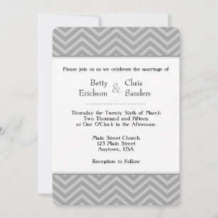Grey Grey Chevron Wedding Invitations