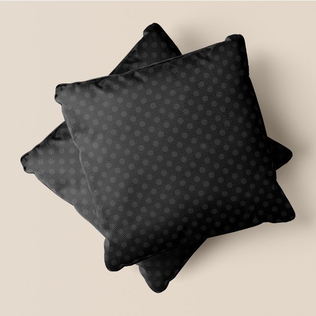 Grey & Grey Chic Polka Dots Cushion (Grey & Grey Chic Polka Dots Throw Pillow)