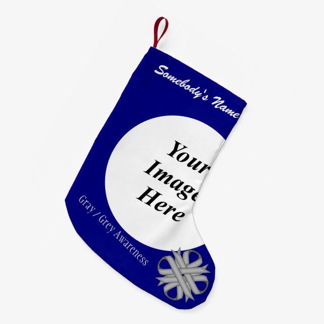 Grey/Grey Clover Rbn Template by Kenneth Yoncich Small Christmas Stocking (Front (Hanging))