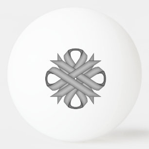 Grey / Grey Clover Ribbon by Kenneth Yoncich Ping Pong Ball