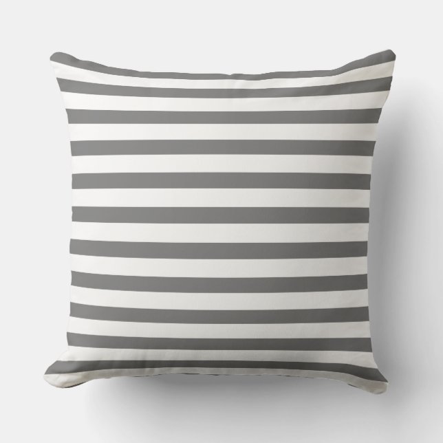 Grey Grey Cool Stripes Cushion (Front)