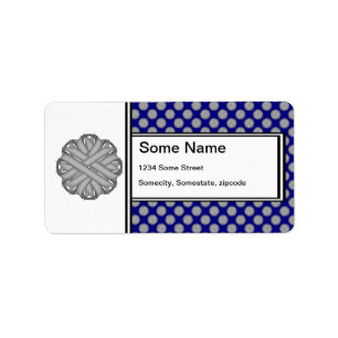 Grey / Grey Flower Ribbon Label
