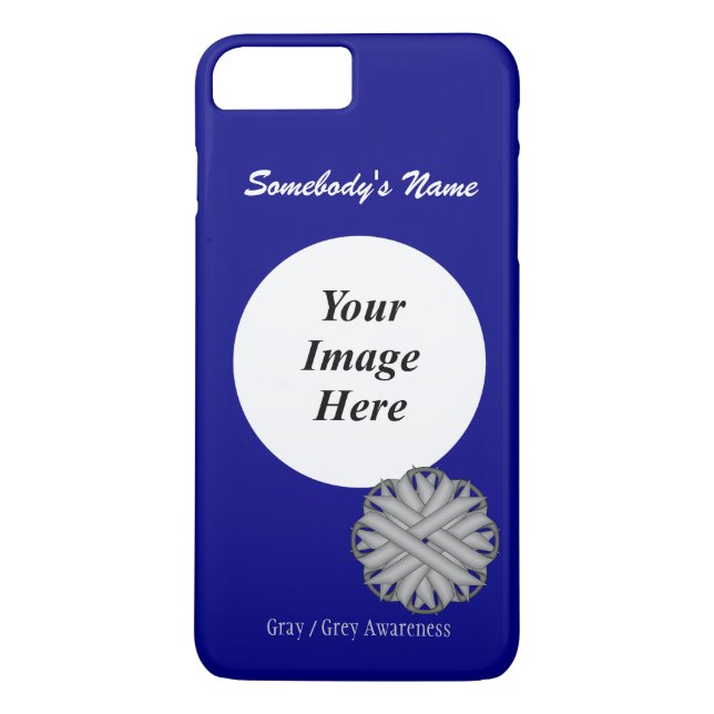 Grey/Grey Flower Ribbon Tmpl by Kenneth Yoncich Case-Mate iPhone Case (Back)