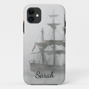 Grey, Grey Fog Pirate Ship Customise With Name Case-Mate iPhone Case