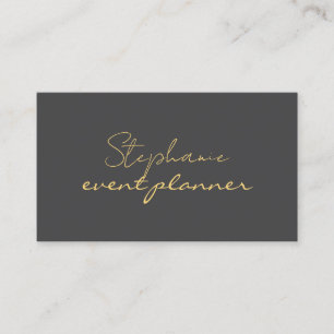Grey Grey Gold Golden Yellow Custom Name Trendy Business Card