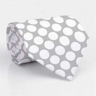 Grey Grey Jumbo Polka Dots Custom Necktie
