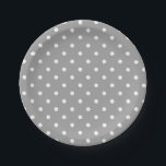 Grey grey polka dot modern glamour paper plate<br><div class="desc">Grey grey polka dot modern glamour paper plates. Personalise it by adding your own name or other text to it. See my store for more items with this image. If you are seeing a design that is not available on your desired product, please do not hesitate to contact me through...</div>