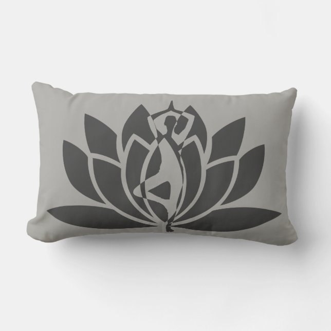 Grey Grey reversible holistic Lumbar Cushion (Front)