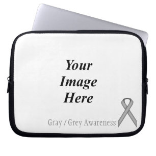 Grey / Grey Standard Ribbon by Kenneth Yoncich Laptop Sleeve