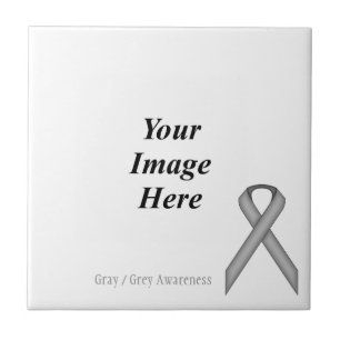 Grey / Grey Standard Ribbon by Kenneth Yoncich Tile
