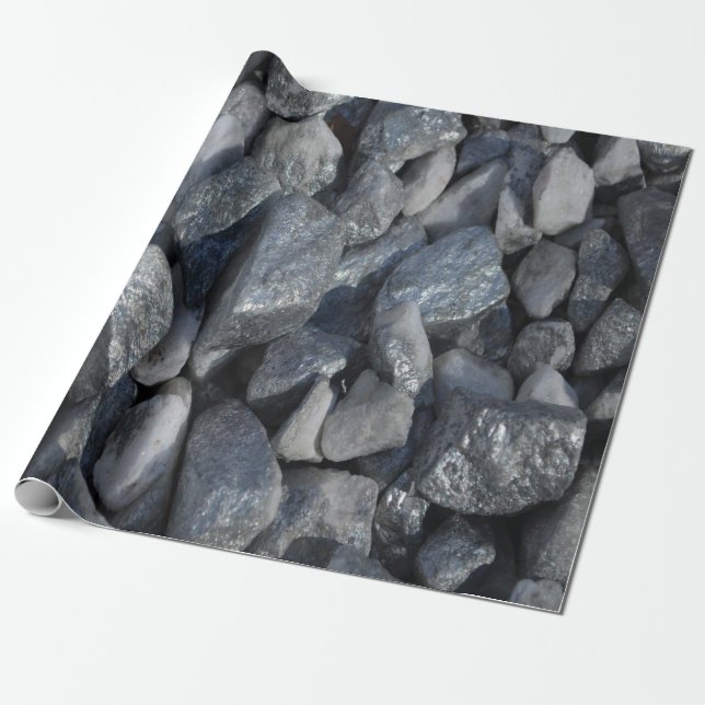 Grey-Grey Stones  Wrapping Paper (Unrolled)