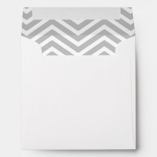 Grey Grey White Chevron Lined Envelope