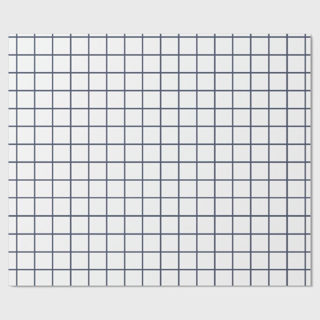 Grey grid pattern wrapping paper (Flat)