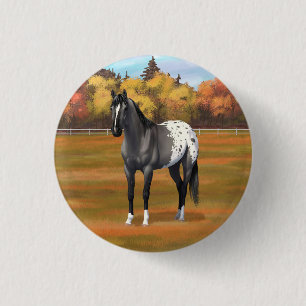 Grey Grulla Appaloosa Quarter Horse Stallion 3 Cm Round Badge