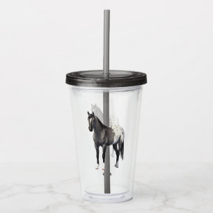Grey Grulla Appaloosa Quarter Horse Stallion Acrylic Tumbler