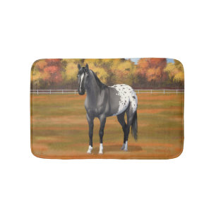 Grey Grulla Appaloosa Quarter Horse Stallion Bath Mat