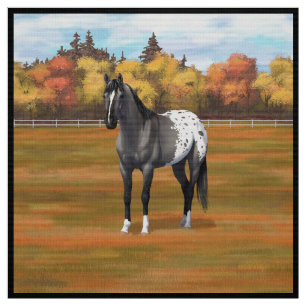 Grey Grulla Appaloosa Quarter Horse Stallion Fabric