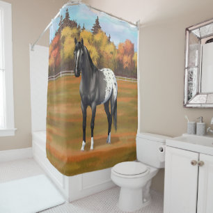 Grey Grulla Appaloosa Quarter Horse Stallion Shower Curtain