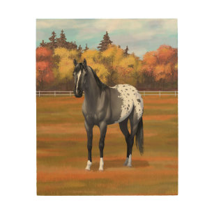 Grey Grulla Appaloosa Quarter Horse Stallion Wood Wall Art