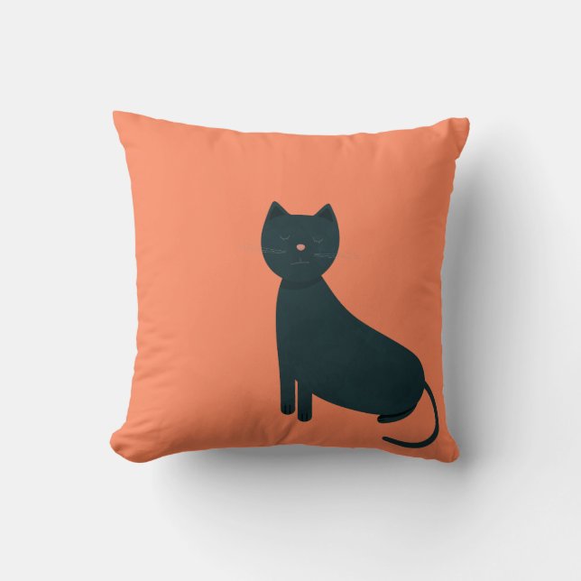 Grey grunge cat cushion (Front)