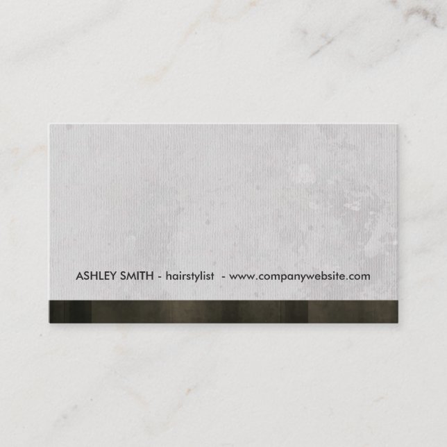 Grey Grunge Modern Style Trim Business Card (Front)