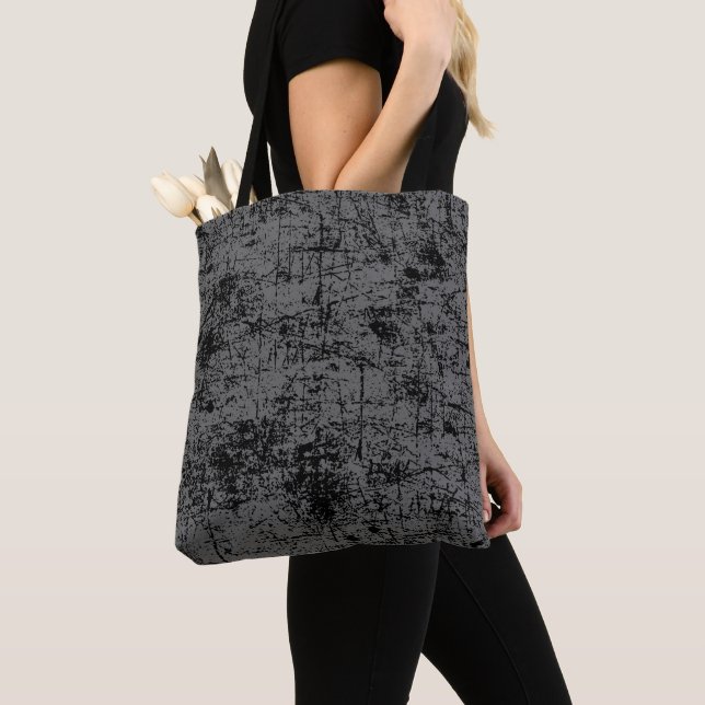 Grey Grunge Tote Bag (Close Up)