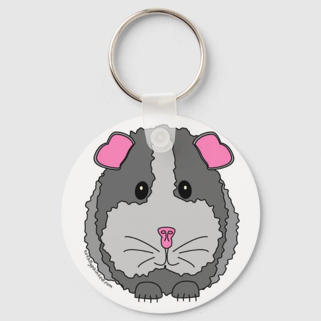 Grey Guinea Pig Key Ring (Front)