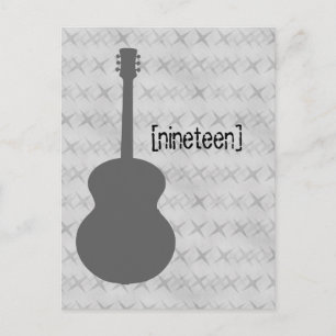 Grey Guitar Grunge Table Postcard