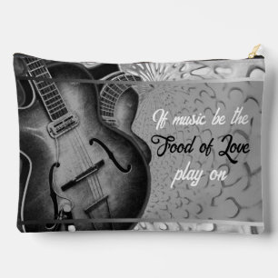 Grey Guitar Music Personalised Travel Accessory Ba Accessory Pouch