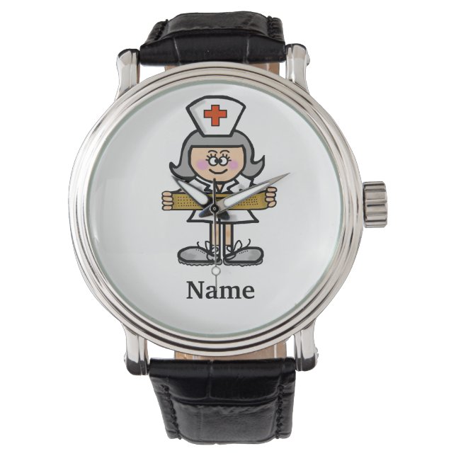 Grey Hair Female Nurse Watch  Customise It! (Front)