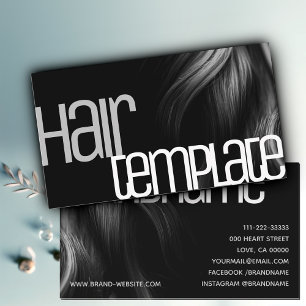 Grey Hair Modern Style Stylish Cool Hairdresser Business Card
