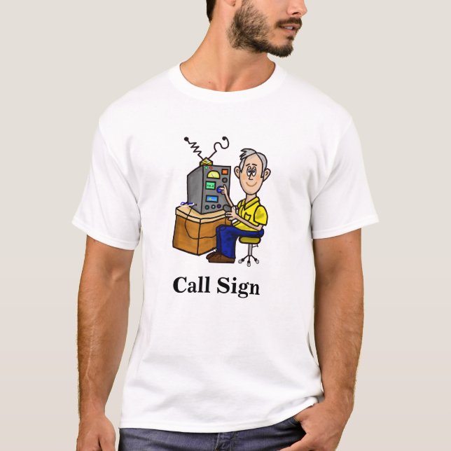 Grey Haired Ham Operator T-Shirt Customise It! (Front)