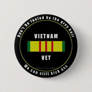 Grey Haired Vietnam Vet Button