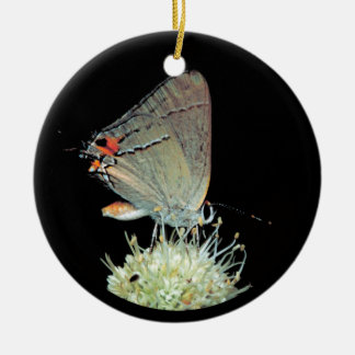 Grey Hairstreak Butterfly Ceramic Tree Decoration