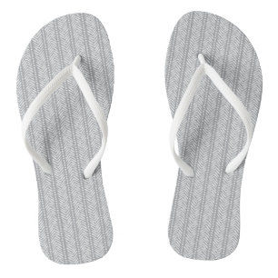 Grey Hand Drawn Chevron Pattern Jandals