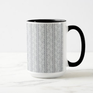 Grey Hand Drawn Chevron Pattern Mug