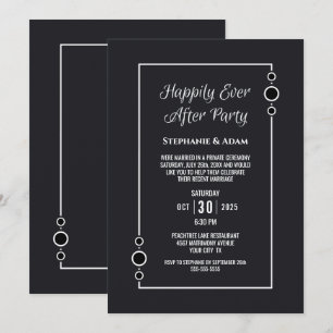 Grey Happily Ever After Wedding Reception Invitation