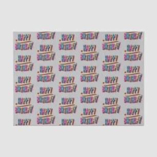 grey happy birthday rainbow kids colour tissue paper