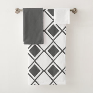 Grey Harlequin Bath Towel Set