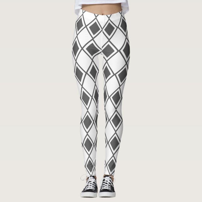 Grey Harlequin  Leggings (Front)